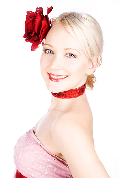 istock woman with red rose 182218456