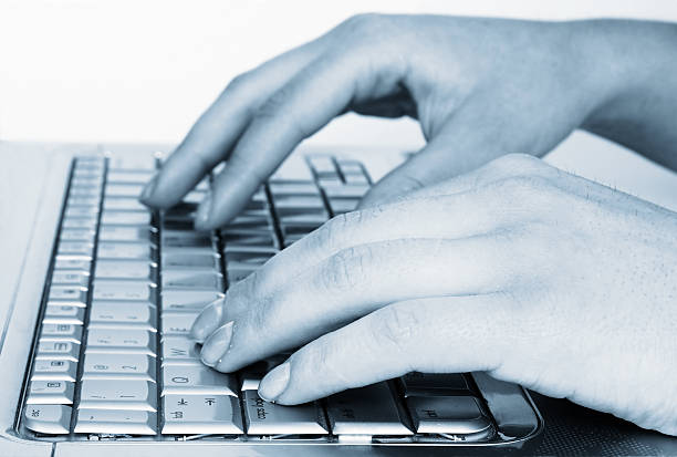 Computer Typing Blue 190+ Blue Tinted Image Of Typing Keyboard Stock Photos, Pictures ...