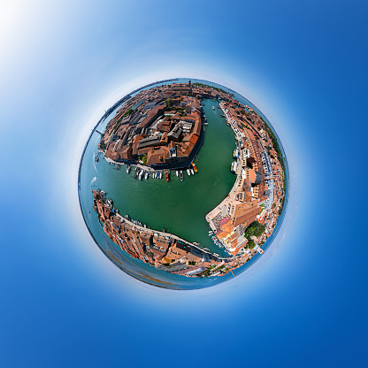 Murano spherical aerial panorama