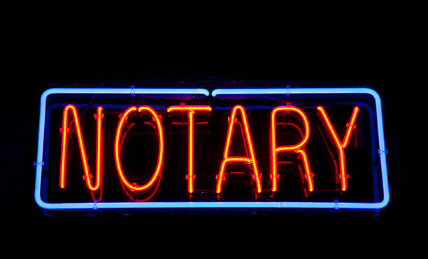 notary "Neon lights that say ""notary.""" shorthand stock pictures, royalty-free photos & images