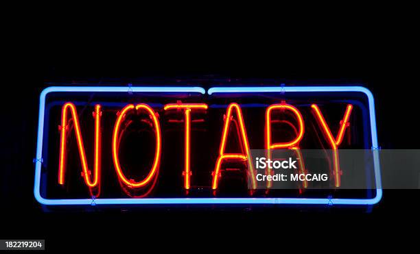 Notary Stock Photo - Download Image Now - Shorthand, Neon Lighting, Business