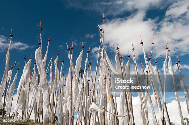 Prayer Flags Against The Sky Stock Photo - Download Image Now - Asia, Bhutan, Buddhism