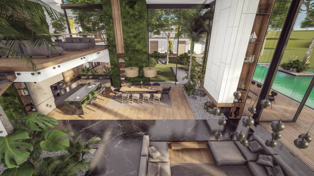 istock 3d rendering of expensive cozy interior with green walls in night 1822197317