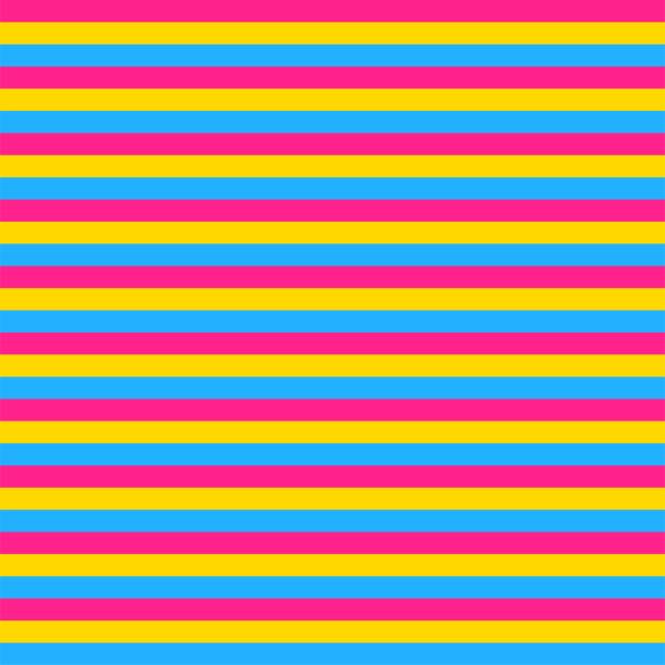 istock Colorful seamless pattern horizontal striped background with pansexual flag colors.Lgbt community.Pride month.Wallpaper vector. 1822199437