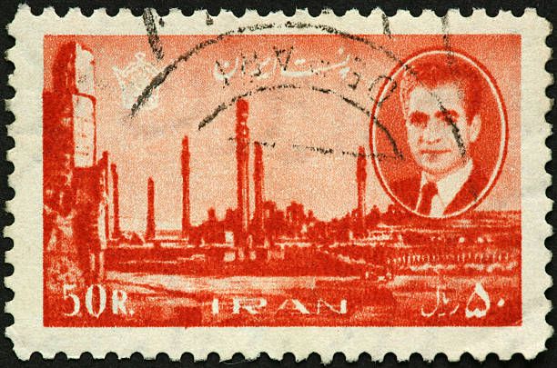 istock former Shah of Iran on old stamp 182220291