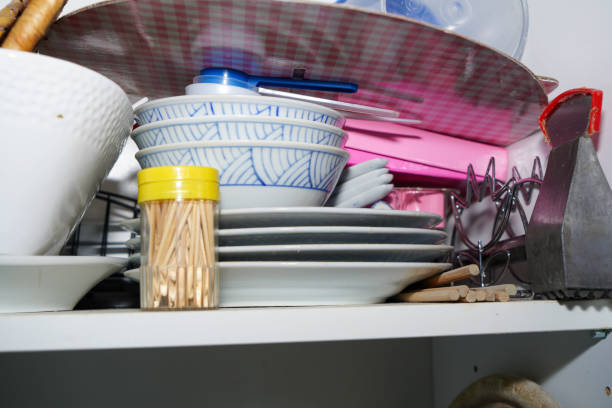 istock Kitchen box with dishes, plates, cups and glasses 1822213134
