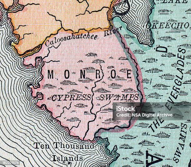 Condado De Monroe Flórida Mapas - Arte vetorial de stock e mais imagens de Florida - EUA - Florida - EUA, Antigo, Antiguidade