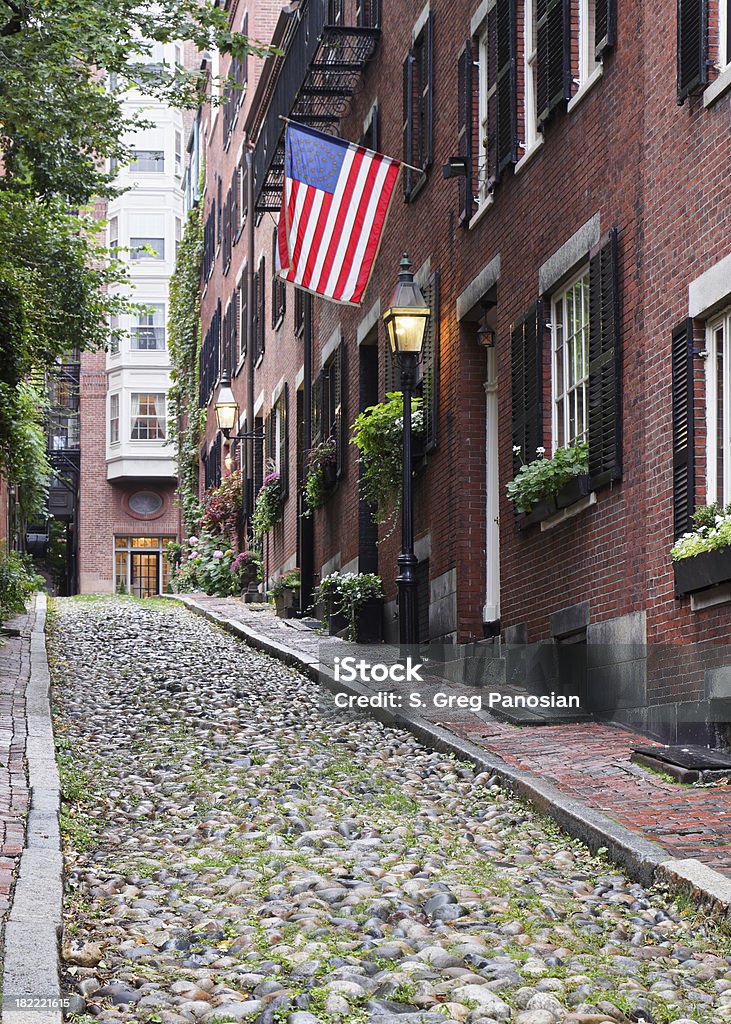 Beacon Hill à Boston - Photo de Acorn Street libre de droits