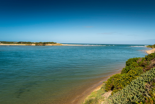 Stillbay river mouth estuary and the indian ocean