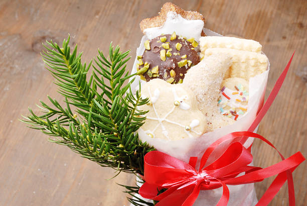 christmas cookies decorated as gift