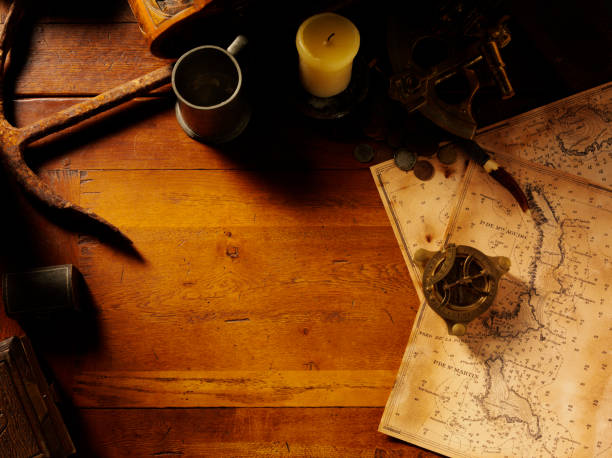 istock Treasure Map and Nautical Equipment 182222379