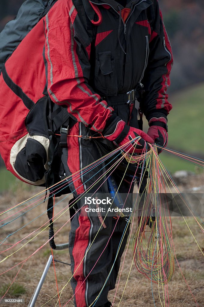 Parapente preparam para o lançamento - Foto de stock de Adulto royalty-free