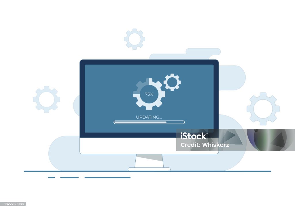 Desktop Computer With Update Screen System Maintenance Update Process ...