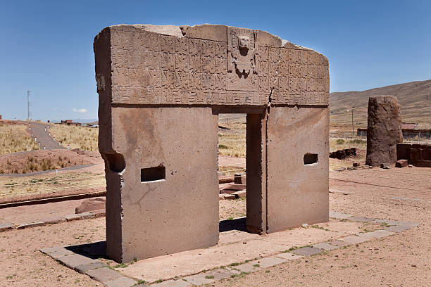 Portal of Sun, Tiwanaku stock photo