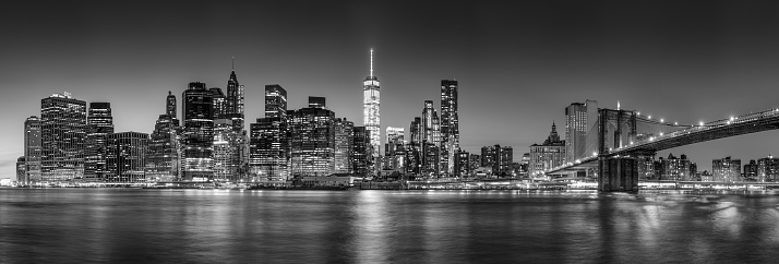 View over the Manhattan District in New York City from the Empire State Building.