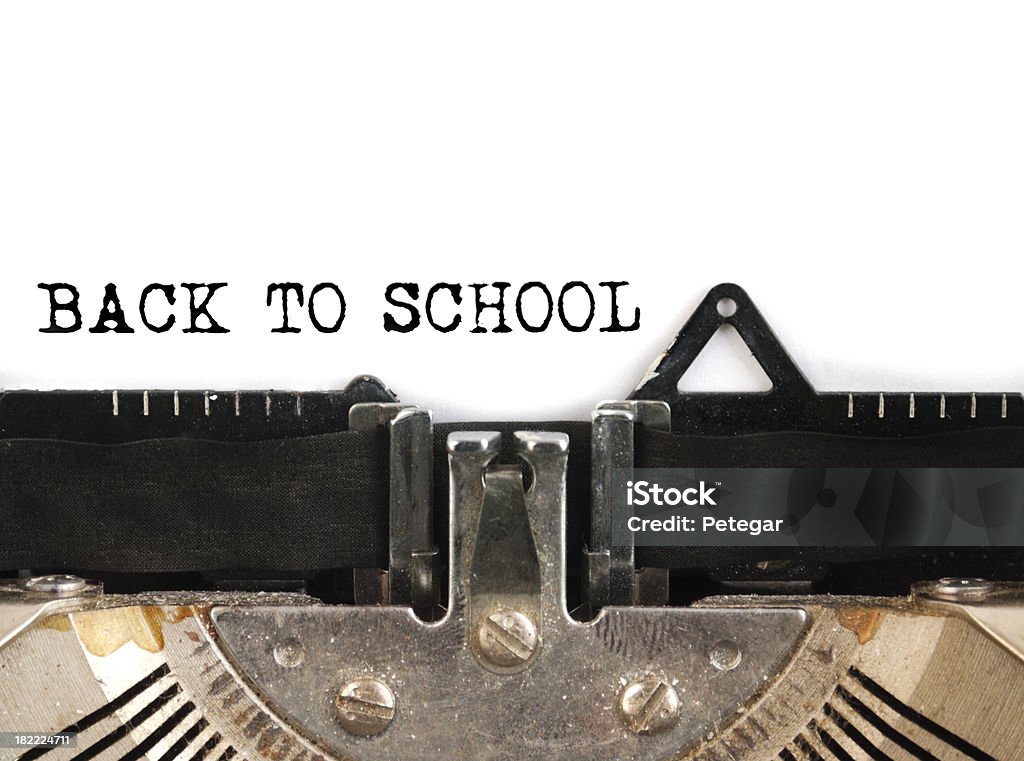 Back to School Text typed on a retro typewriter Author Stock Photo