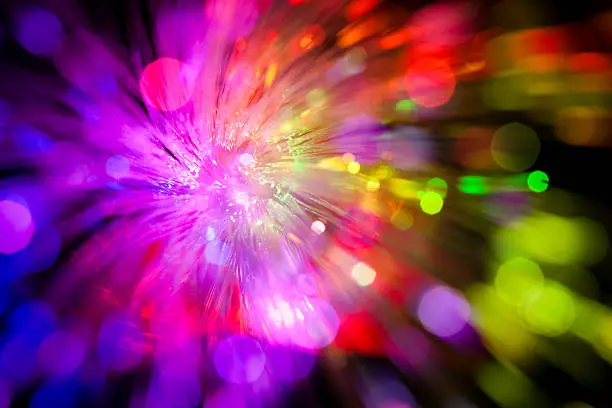 Photo of Sparkle of defocused lights. Abstract background