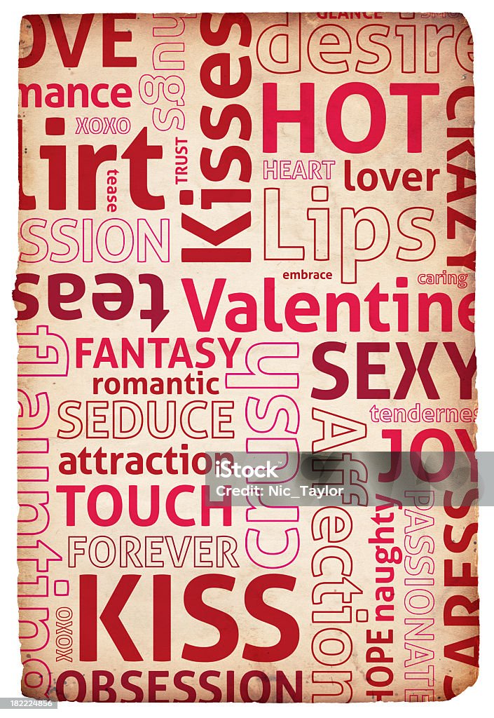 Parola di San Valentino carta - Foto stock royalty-free di Album di ritagli