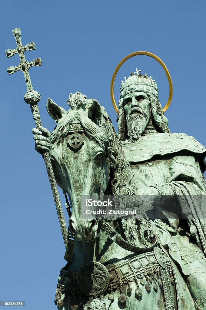 Estátua do Rei St Stephen em horseback, Budapeste, Hungria - Royalty-free Hungria Foto de stock