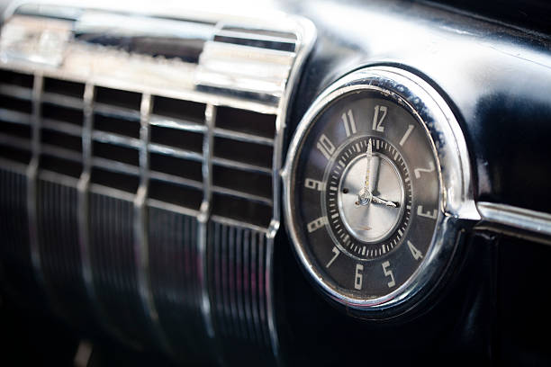 Retro Car Dashboard Clock and Radio