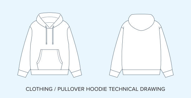 kuvapankkikuvitukset aiheesta tyhjä hupparin tekninen piirustus, vaatesuunnitelma muotisuunnittelijoille - katumuoti