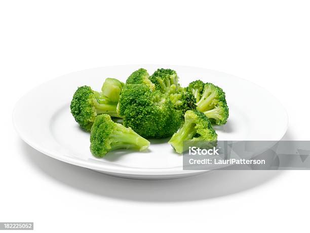 Cut Brokkoli Stockfoto und mehr Bilder von Brokkoli - Brokkoli, Teller, Heiß zubereitet