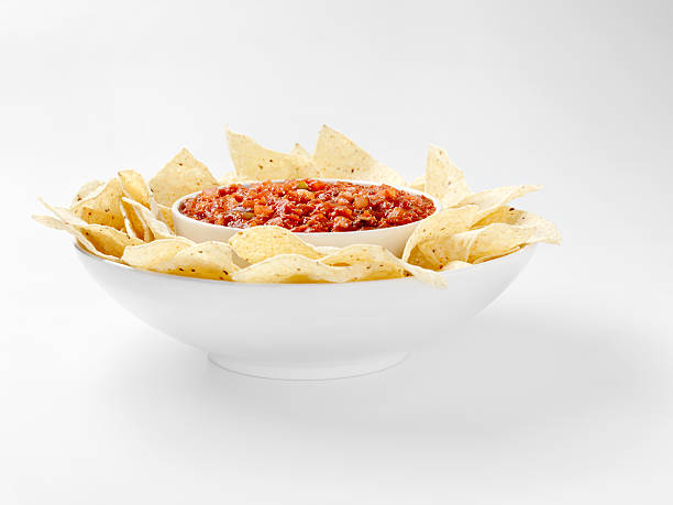 istock White Corn Tortillia Chips with Chunky Salsa 182225283