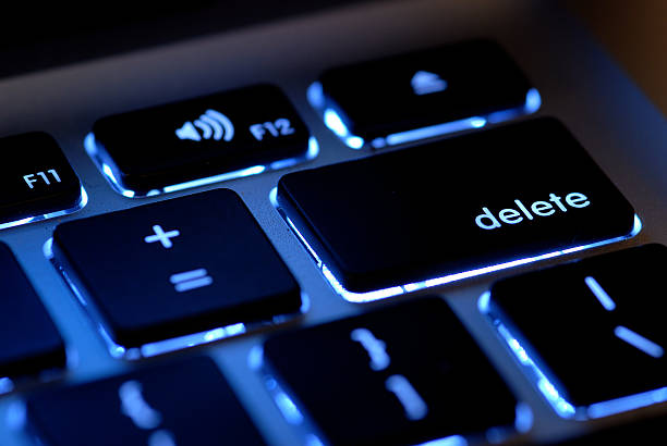 Delete Key Delete Key on a computer keyboard delete key stock pictures, royalty-free photos & images