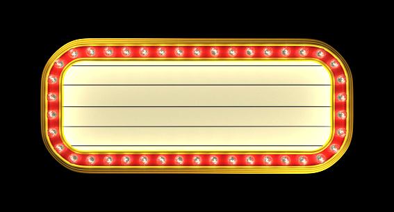 Blank Theater Marquee. Perfect for adding your own text.