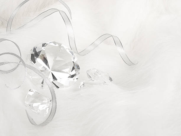 istock Glass Crystal and Ribbon on White Fur 182226208