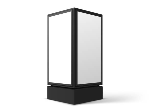 istock Vertical street poster billboard mockup for advertising, isolated on white background. Vector realistic illustration 1822264307