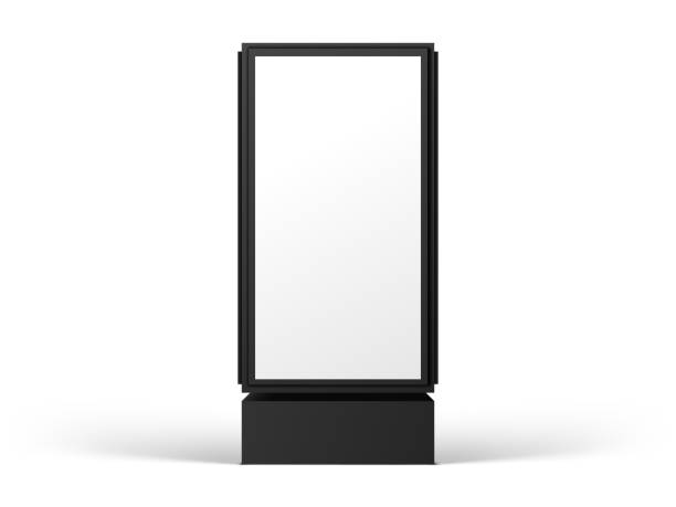 istock Vertical street poster billboard mockup for advertising, front view, isolated on white background. Vector realistic illustration 1822264823