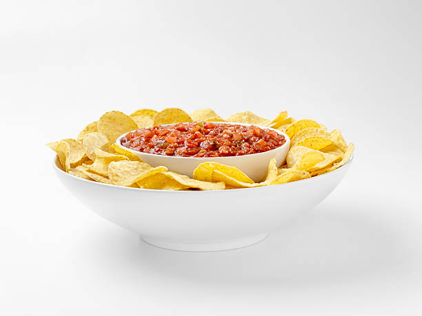 istock Yellow Corn Tortillia Chips with Chunky Salsa 182226677