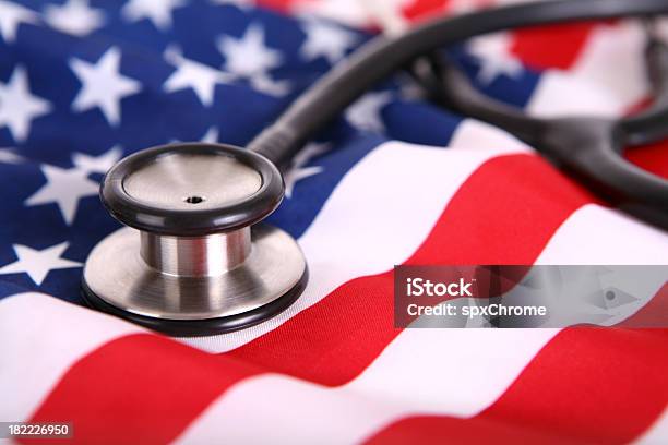 American Healthcare Stock Photo - Download Image Now - Stethoscope, Flag, American Flag