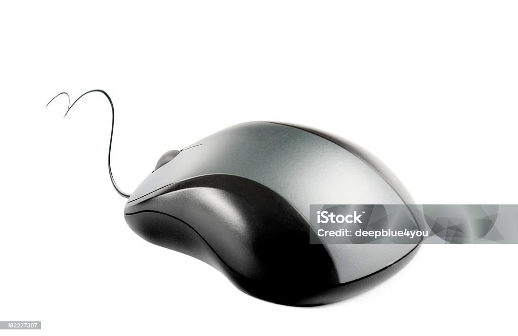 Computer-Maus mit geschwungenen bacble, isoliert auf weiss - Lizenzfrei Accessoires Stock-Foto