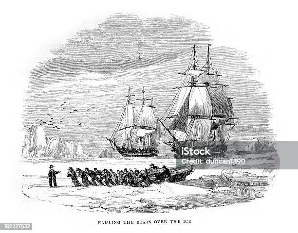 Alar Barcos Sobre O Polar No Gelo - Arte vetorial de stock e mais imagens de Cultura Inglesa - Cultura Inglesa, Inglaterra, Pólo Norte