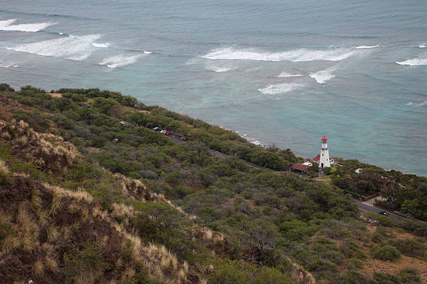 istock Stormy pacific at the Diamond Head Lighthouse 182227806