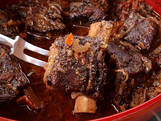 short rib preparazione - braciola foto e immagini stock