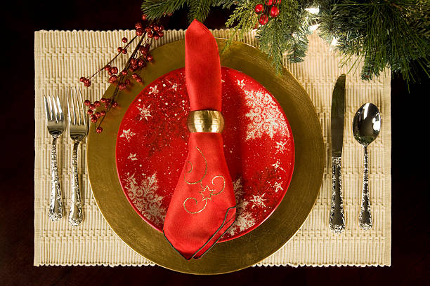 istock Beautiful Christmas Holiday Season Table Setting 182227970