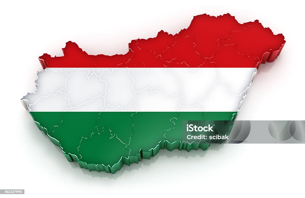 Hongrie carte avec drapeau - Photo de Hongrie libre de droits