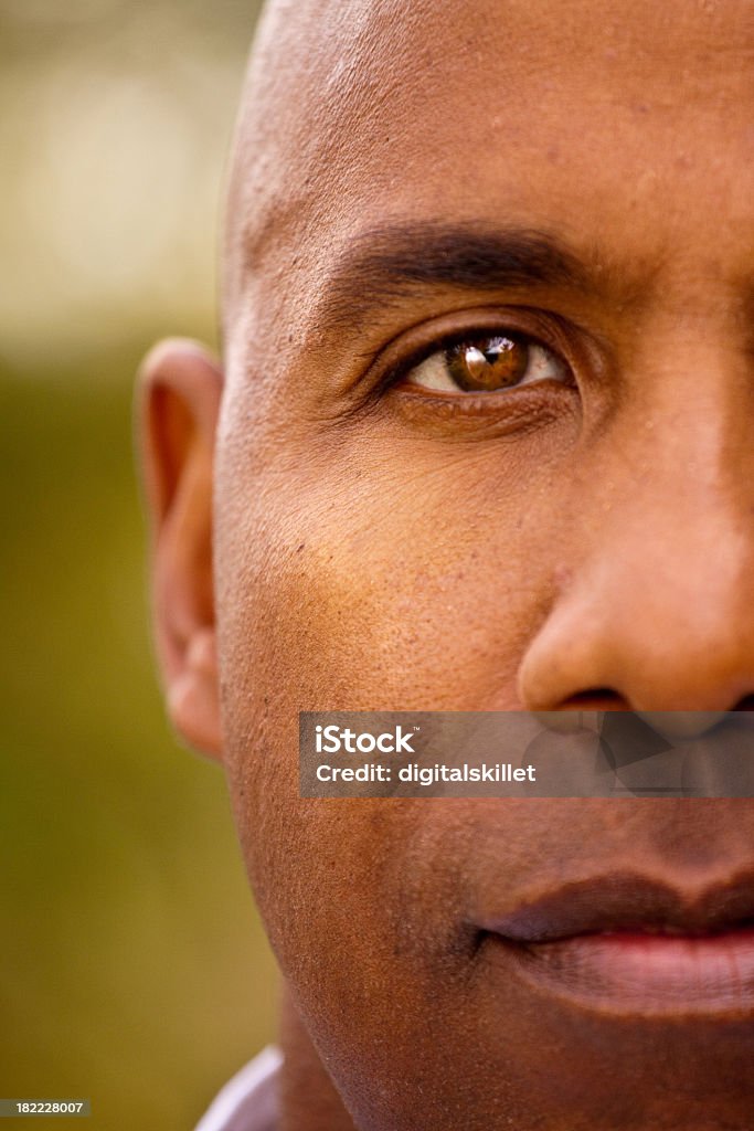 African American Man Outside Eye Stock Photo