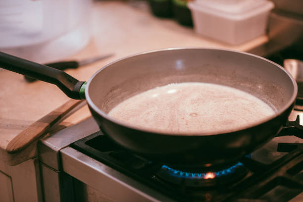 istock Cooking in a skillet over the stove 1822283088