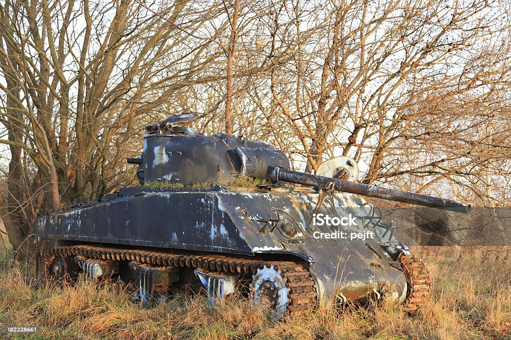 Rusty old WW II e guerra fria Tanque de Sherman - Royalty-free Antigo Foto de stock