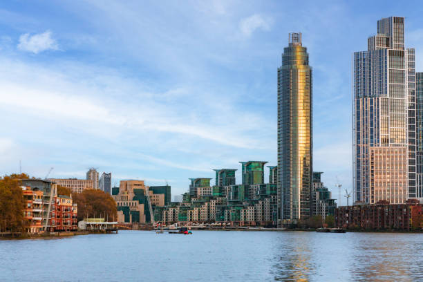 istock Modern London cityscape reflected in river Thames 1822289706