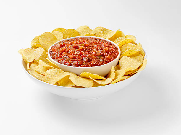 istock Yellow Corn Tortillia Chips with Chunky Salsa 182229042