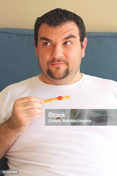 Man Spills Ketchup On Tshirt Stock Photo - Download Image Now - Spilling, Food, Ketchup