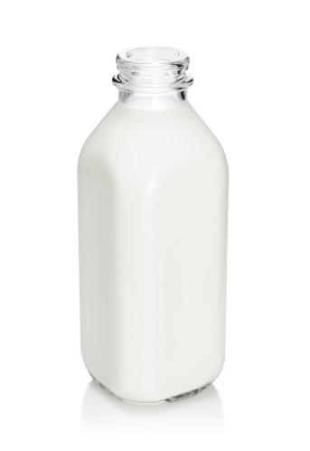 Milk bottle isolated on white. More milk...