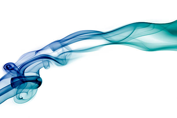 istock Blue green curve of smoke 182229613