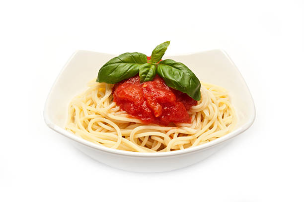 A Bowl of spaghetti isolated on white