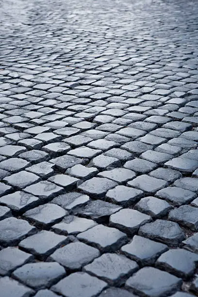 "Historic cobblestone streets in Rome, Italy."
